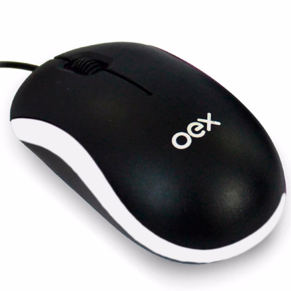 MOUSE USB PRETO/BRANCO     (MS103)