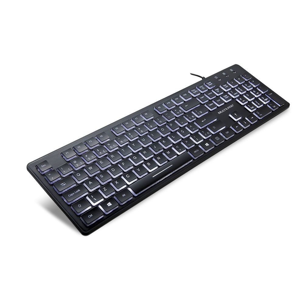 TECLADO USB COM ILUMINACAO EM LED BRANCO (TC218)