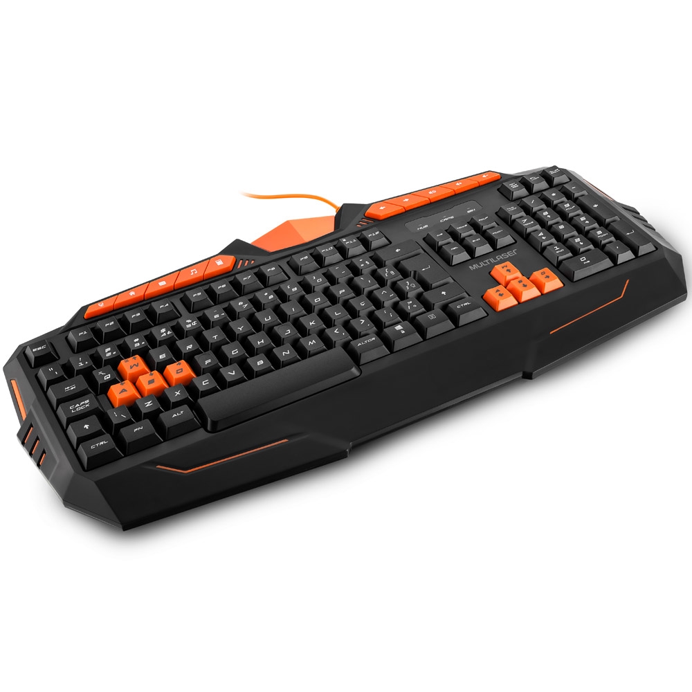TECLADO GAMER PRETO E LARANJA (TC211)