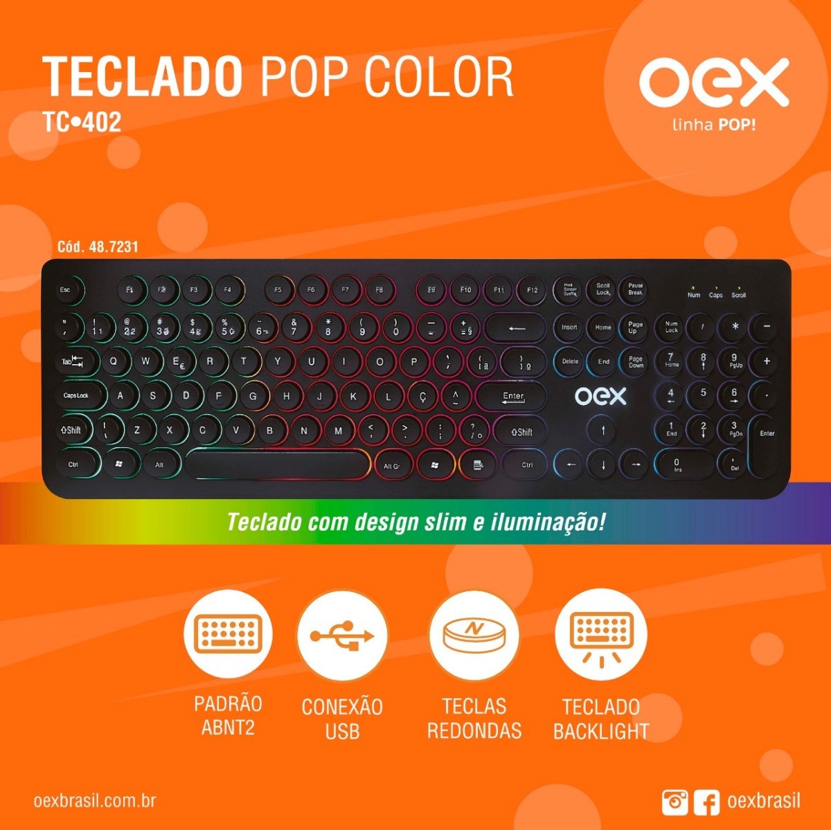 TECLADO USB POP COLOR TC402