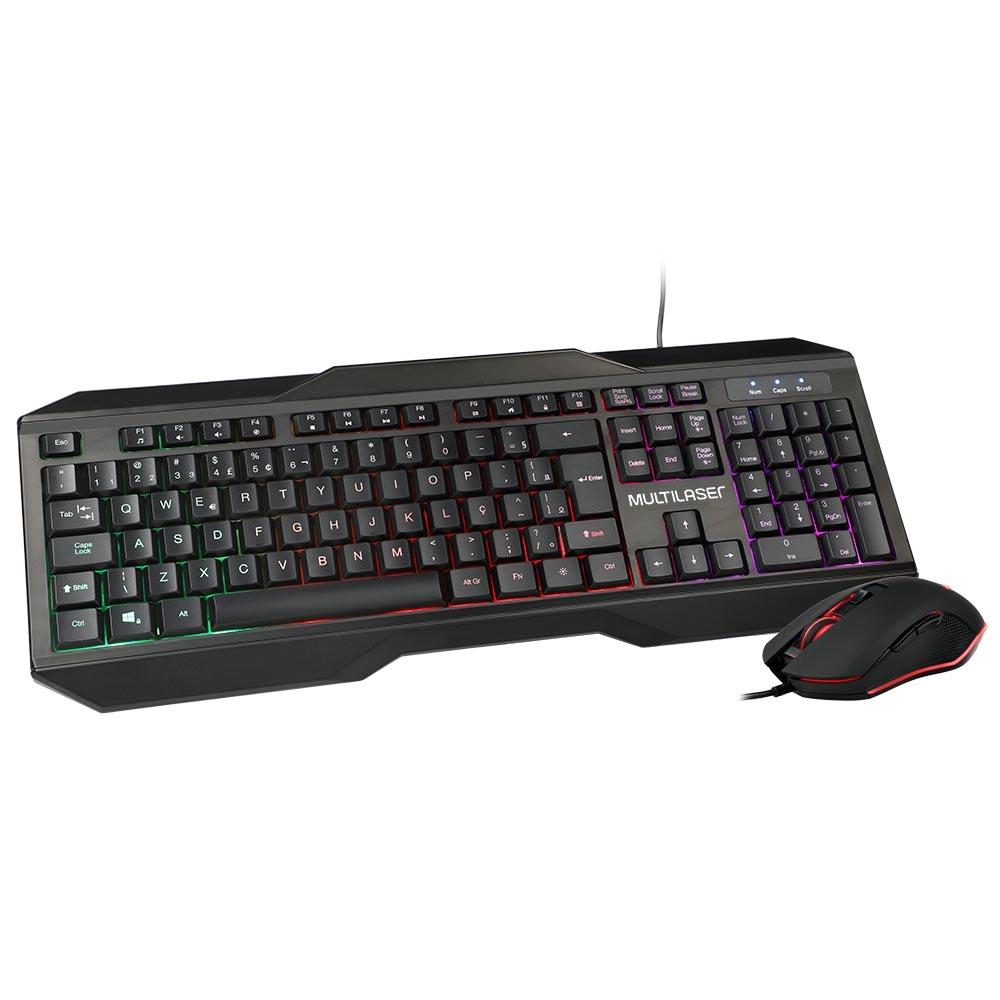 TECLADO E MOUSE GAMER 2400DPI COM FIO LED (TC239)