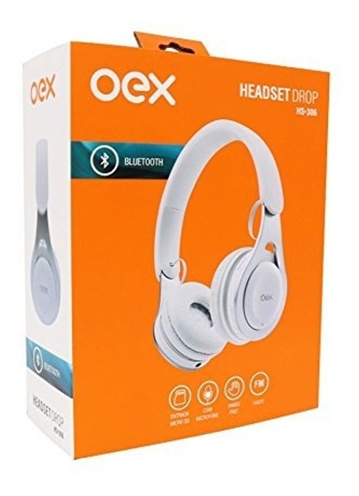 HEADSET DROP BLUETOOTH BRANCO HS306