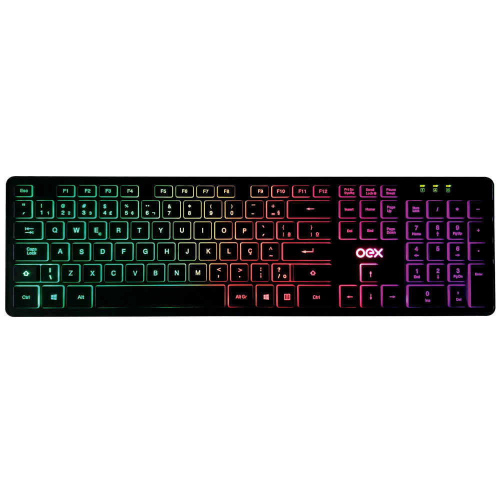 TECLADO USB RAINBOW FLAT PRETO TC303