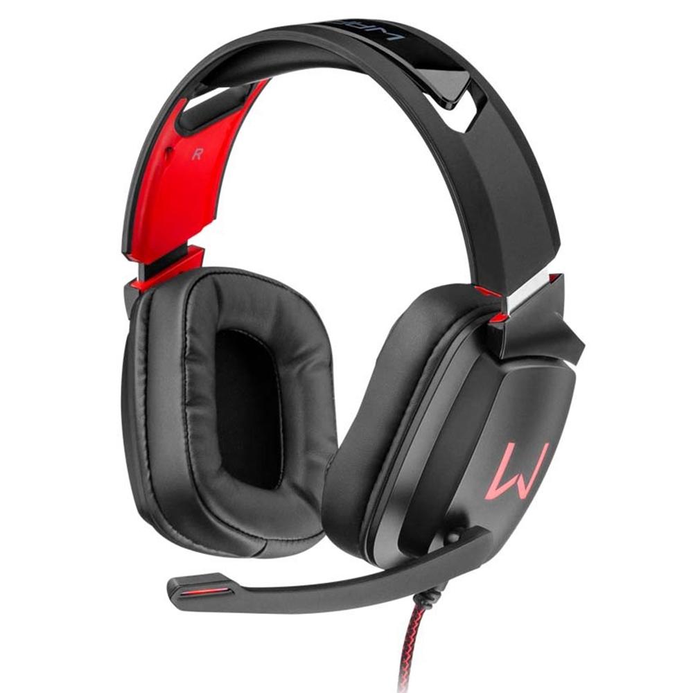 HEADSET GAMER WARRIOR KADEN RGB DRIVERS 50MM PRETO|VERMELHO PH301