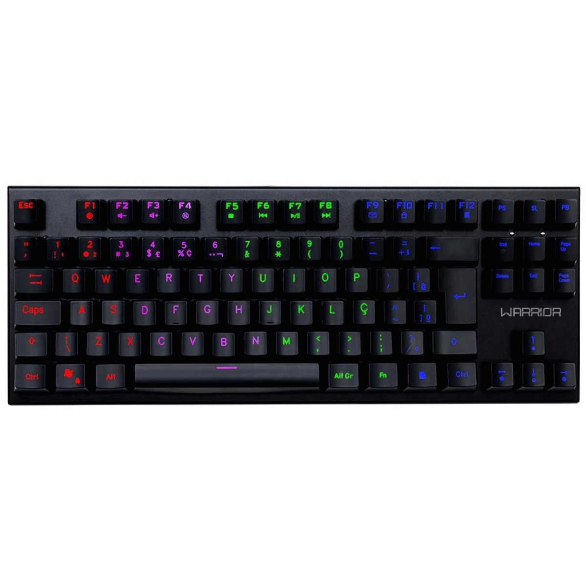 TECLADO MECANICO GAMER WARRIOR TERO SWITCH BLUE LED RAINBOW (TC237)