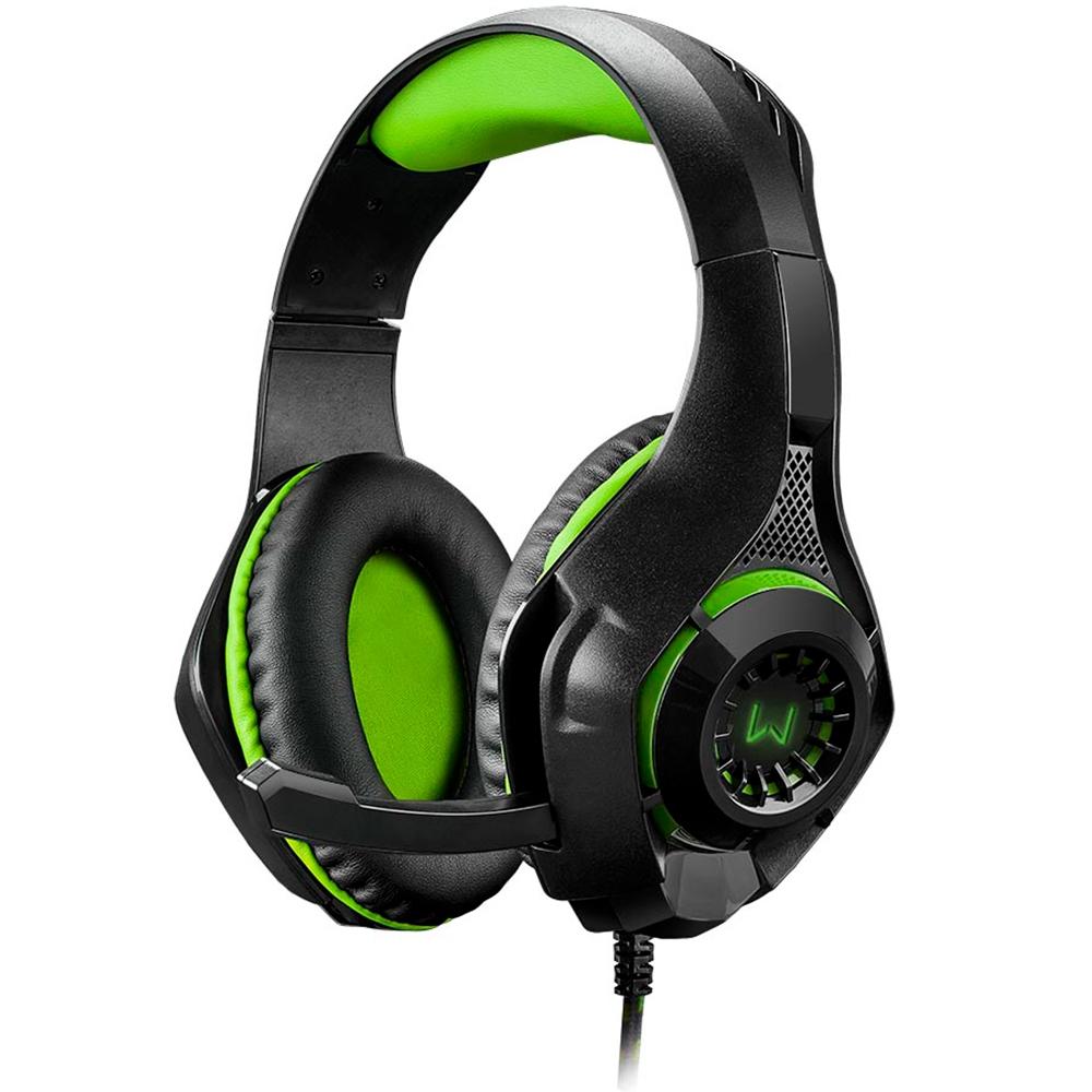 HEADSET GAMER WARRIOR RAMA LED VERDE USB+P3+P2 ( PH299)
