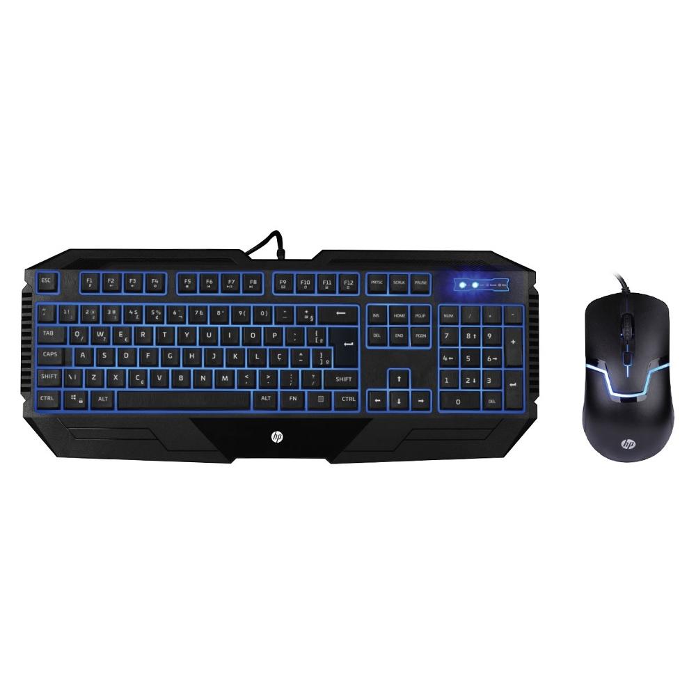TECLADO+MOUSE USB GAMER HP LED AZUL (GK1100)