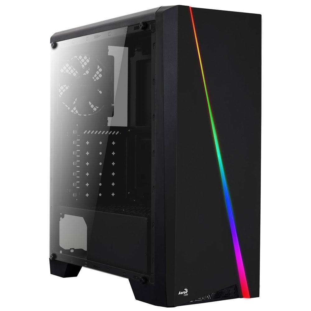 GABINETE GAMER AEROCOOL CYLON RGB LED MID TOWER PRETO
