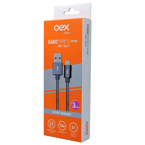 CABO DE DADOS USB TYPE-C TRNÇADO CE202