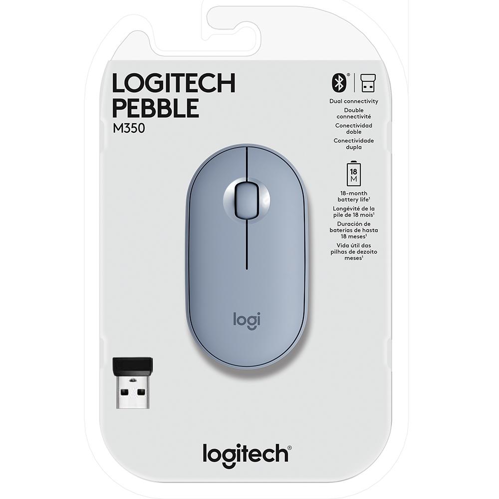 MOUSE WIRELESS LOGITECH M350 PEBBLE AZUL - 910-005773