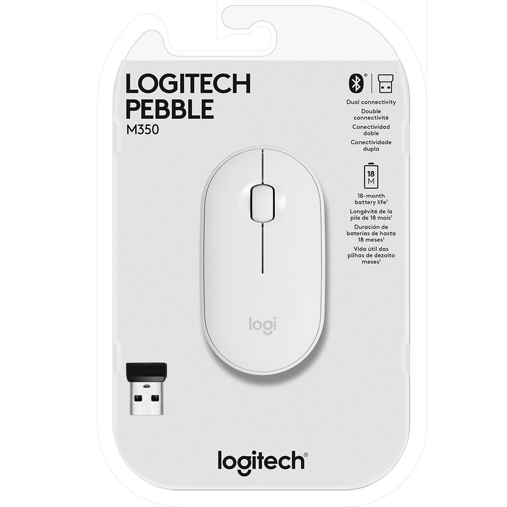 MOUSE WIRELESS LOGITECH M350 PEBBLE BRANCO - 910-005770