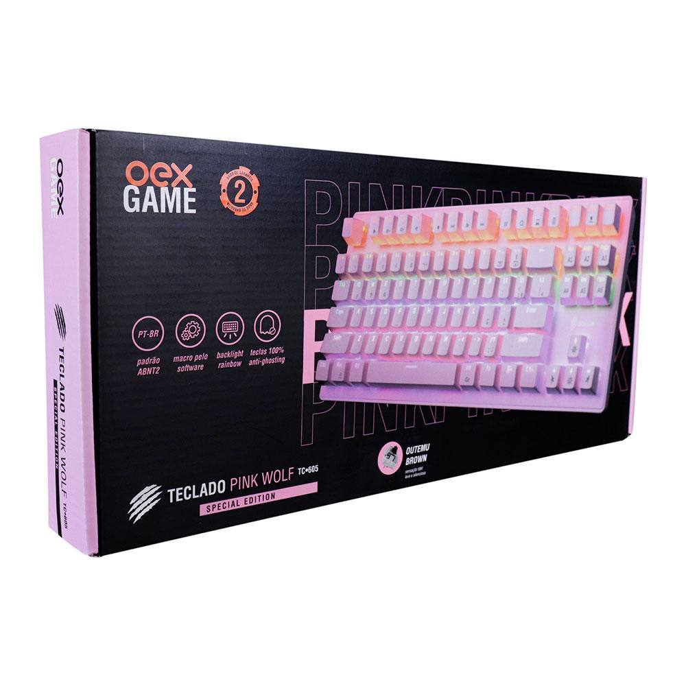 TECLADO MECANICO GAMER WOLF PINK TC605
