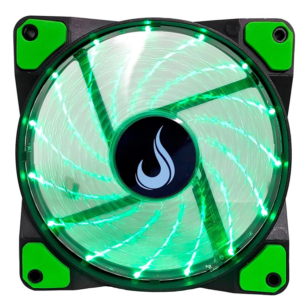 COOLER P/GABINETE RISE 120MM VERDE RM-FN-01-BG