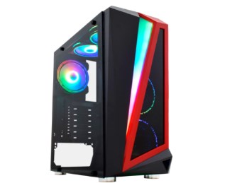 GABINETE GAMER HAWK III PRETO/VERMELHO RGB CG-03QI