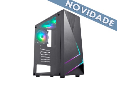 GABINETE GAMER KRATOS II PRETO RGB CG-45TP