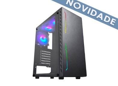 GABINETE GAMER KRATOS IV PRETO RGB CG-10TP