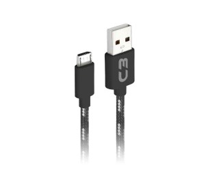 CABO DE DADOS MICRO USB  2.0 AM 1M PRETO CB-M11GBKX C3 PLUS