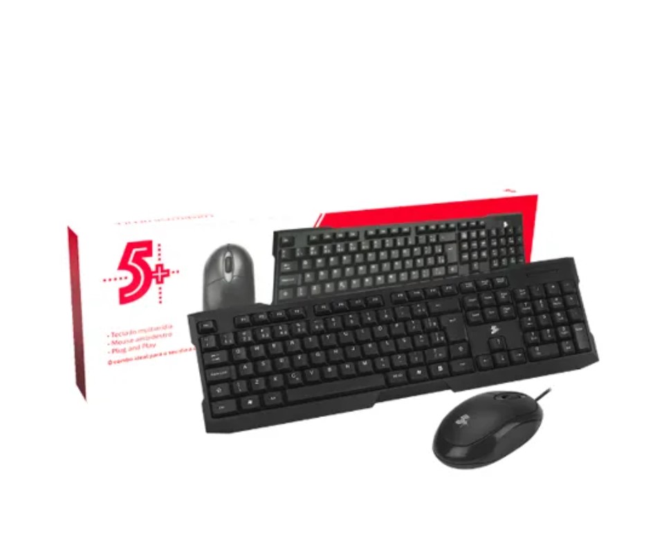 TECLADO+MOUSE USB OFFICE PRETO 015-0069 - 5+