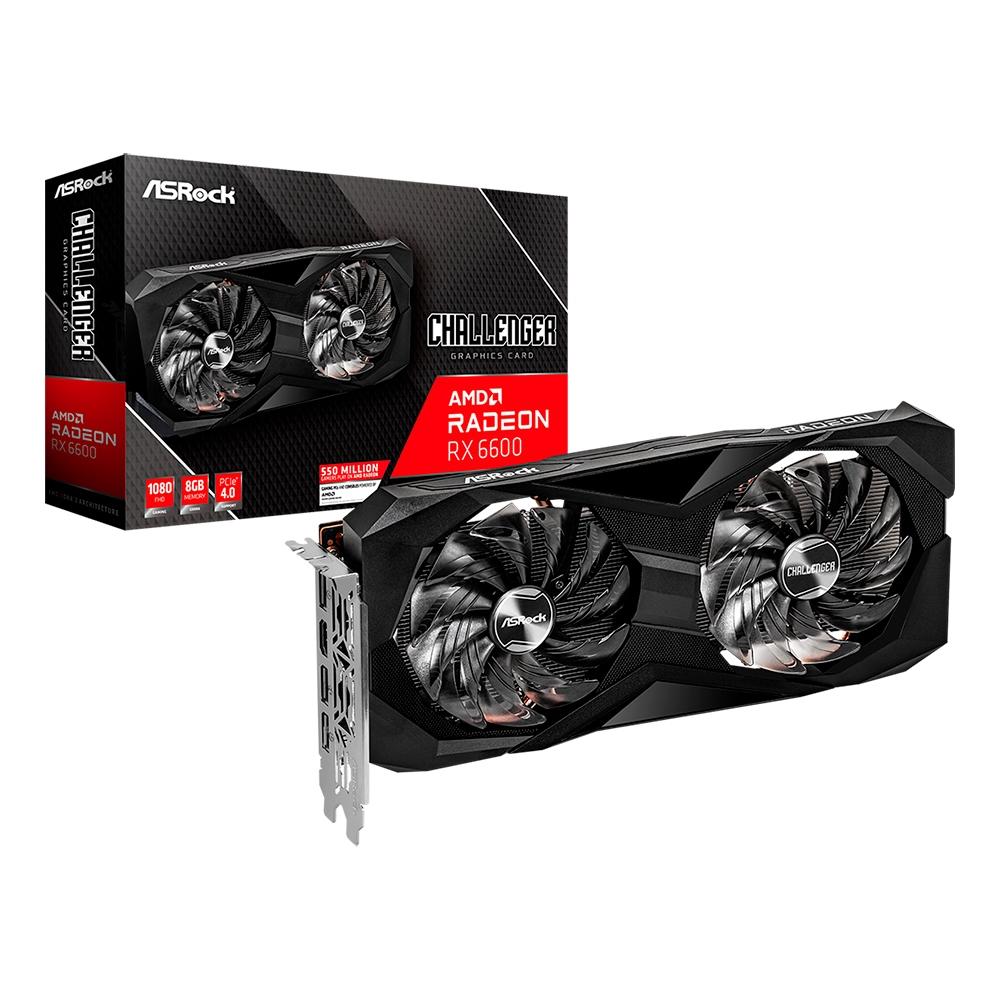 PLACA DE VIDEO RX 6600 CLD 8G ASROCK AMD RADEON - 90-GA2RZZ-00UANF
