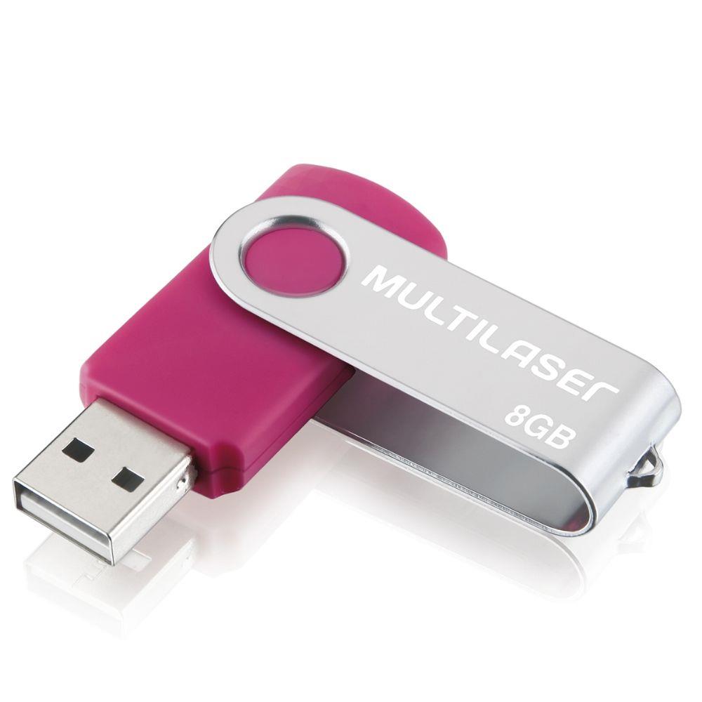 PEN DRIVE  8 GB MULTILASER ROSA (PD687)