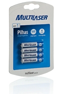 PILHAS RECARREGAVEIS C/4 AAA 1000(CB050)