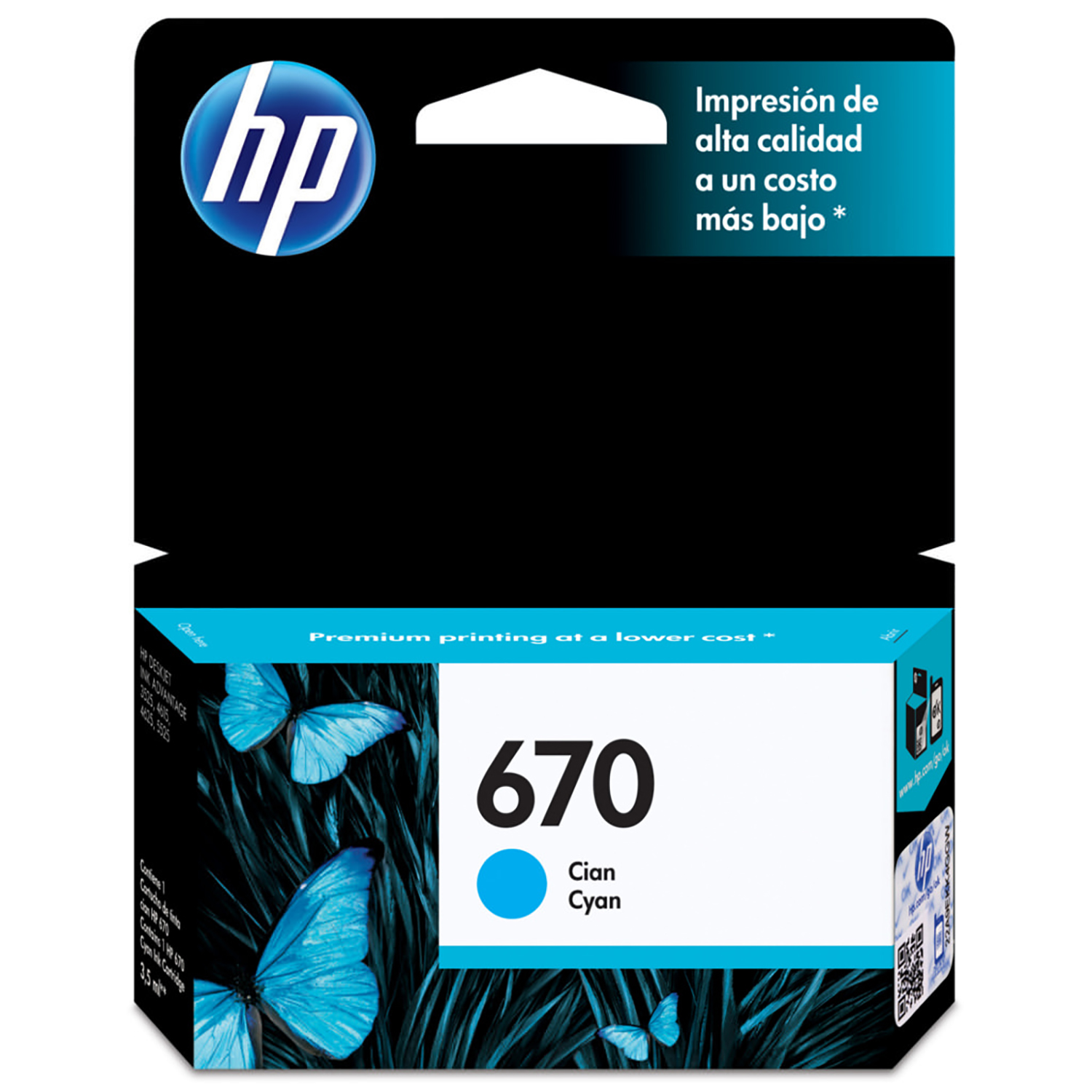 CARTUCHO HP CZ114AB CIANO 670 (3,5 ML)