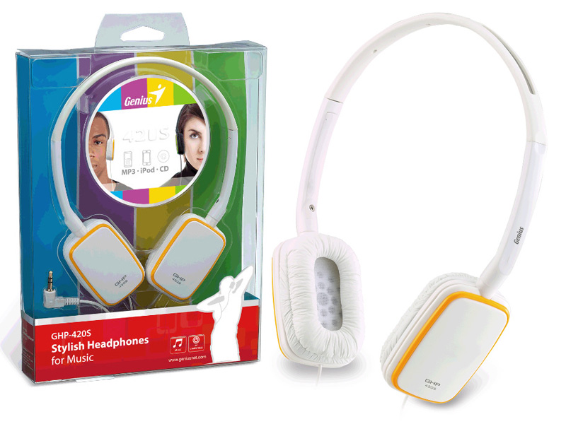 FONE HEADPHONE GHP-420S RETANGULAR BRANCO COM PROTETOR GIRATORIO